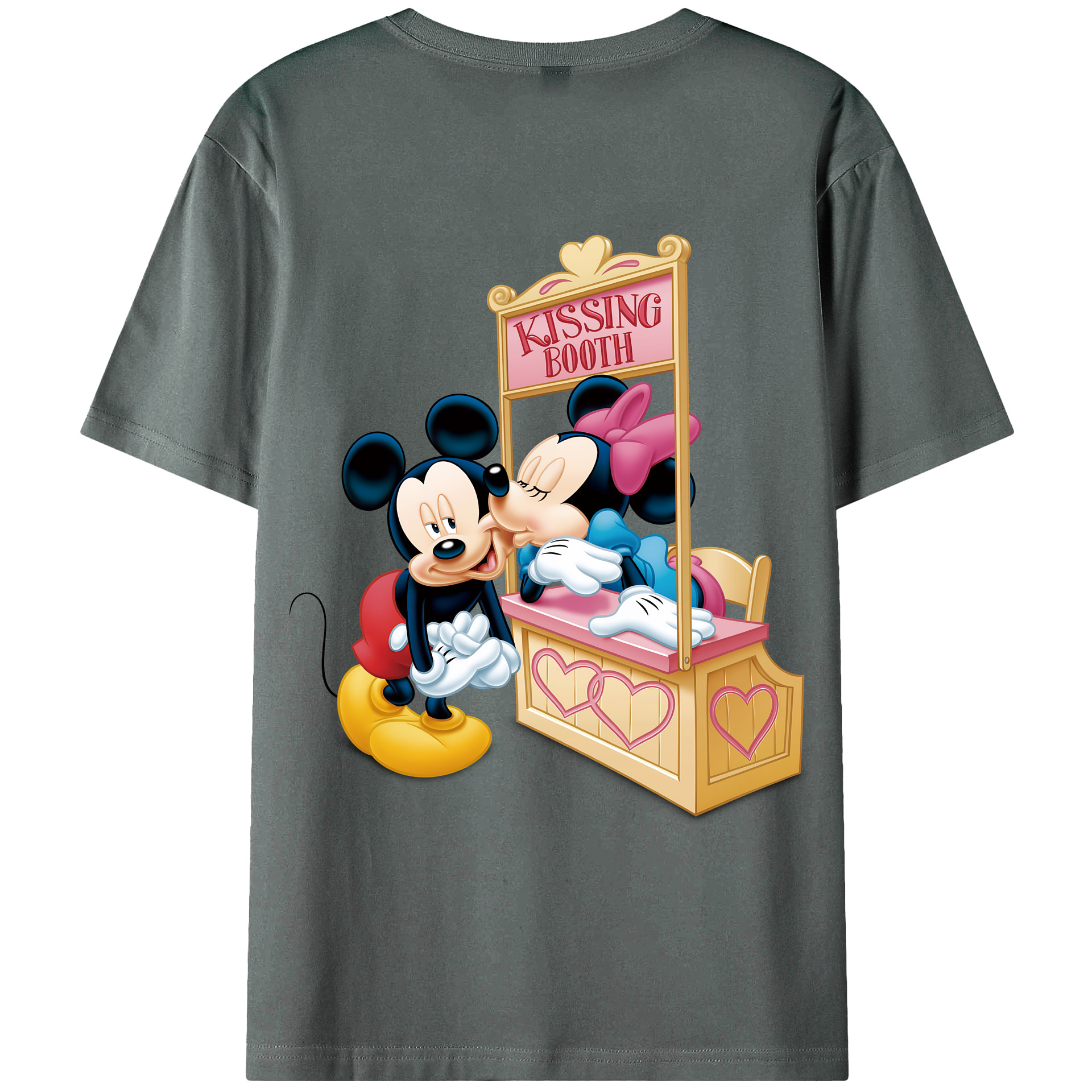 （画像用） ミッキーマウス Mickey Mouse 綿100％ メンズ半袖Tシャツ（バックプリント） 通気性